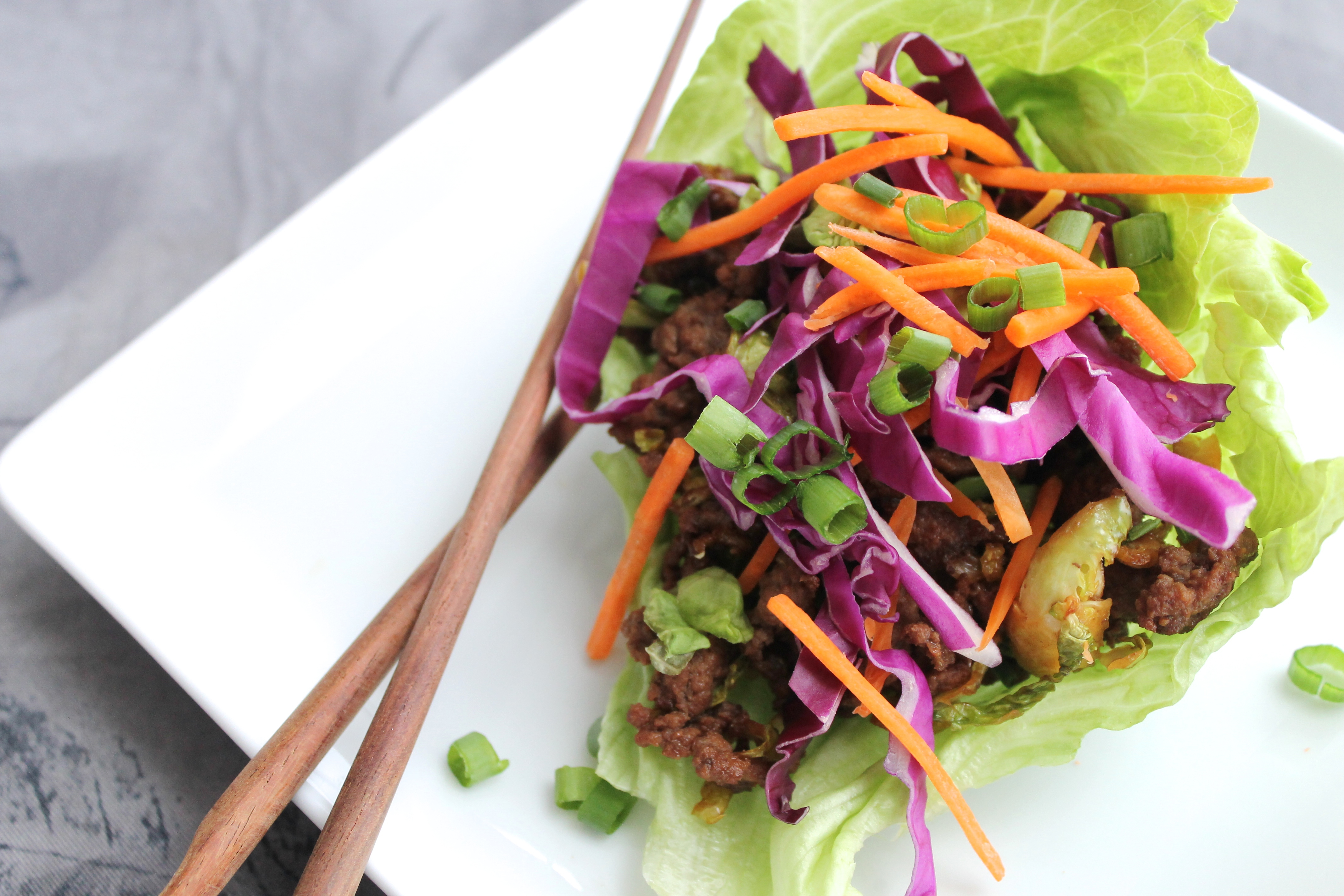 Asian Ground Beef and Veggie Lettuce Wraps Recipe - Paleo Plan
